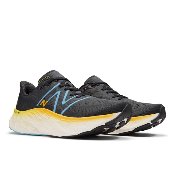 NWT New Balance Men’s Fresh Foam X More V4 Running Shoes Black/Blue 11W - Picture 1 of 7
